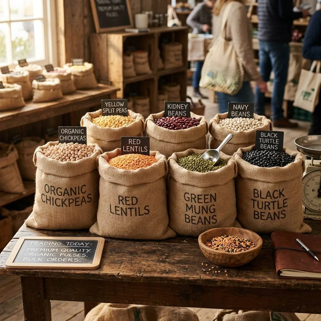 Pulses in jute sacks