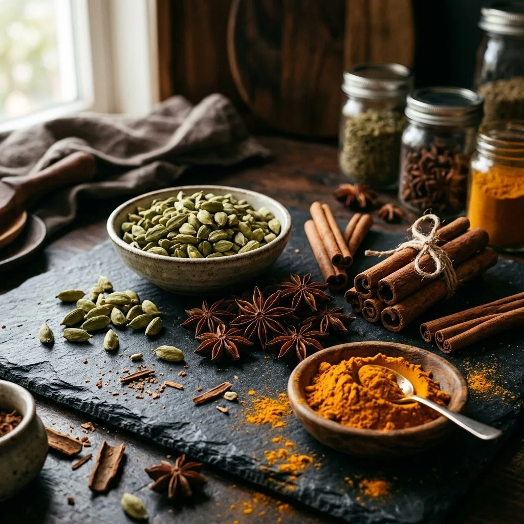 Cinnamon cardamom star anise