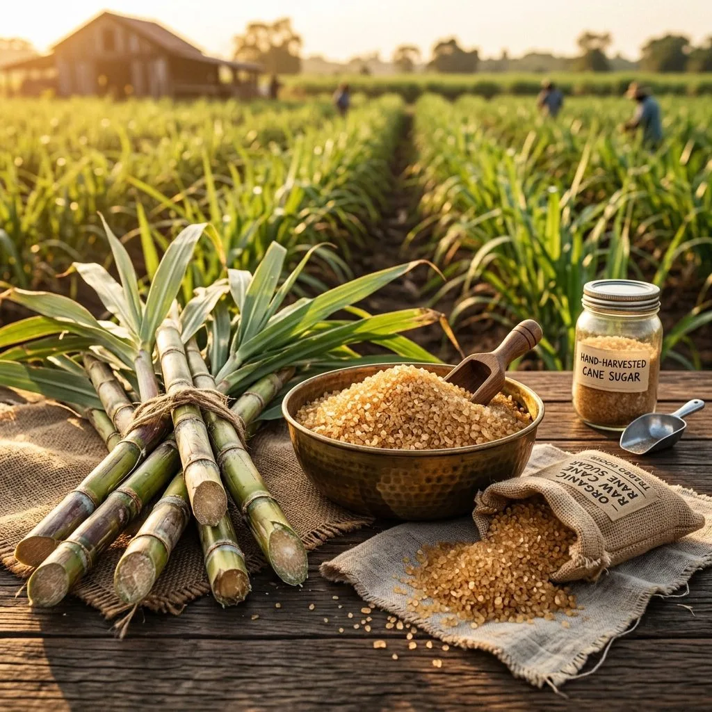 Raw and refined cane sugar